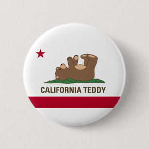 Kalifornien-Teddybär-Flagge Button