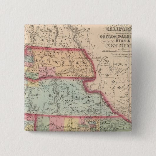 Kalifornien, Territorien von Oregon, Washington Button (Vorderseite)
