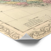 Kalifornien, Territorien von Oregon, Washington Poster (Ecke)