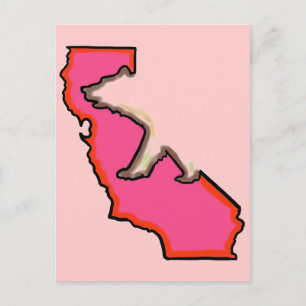 Kalifornien tragen das Symbol für den Staat rosa P Postkarte