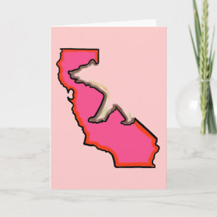 Kalifornien trägt das Symbol für den Staat rosa So Karte