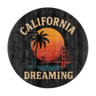 Kalifornien Träumerei Golden Gate Bridge Sonnenunt Schneidebrett