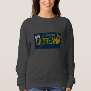 Kalifornien Träumerei Retro 1969 Cali Nummernschil Sweatshirt