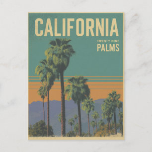 Kalifornien Twenty Nine Palms Retro-Reise-Kunst Postkarte