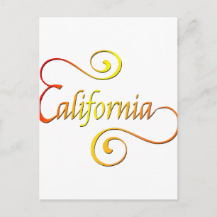 Kalifornien Typografie Kunst Postkarte