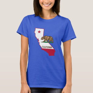 Kalifornien Umriss und Flagge T-Shirt