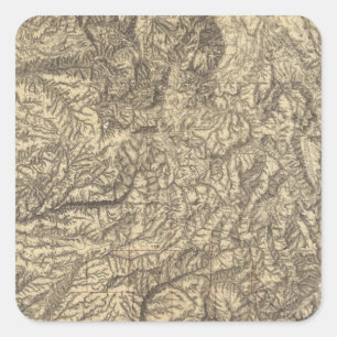 Kalifornien und Nevada 4 Quadratischer Aufkleber