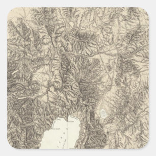 Kalifornien und Nevada Quadratischer Aufkleber