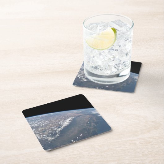 Kalifornien und Nevada wurden aus dem All gesehen. Rechteckiger Pappuntersetzer (Vor Ort)