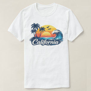 Kalifornien Urlaub Sonnenuntergang Cute Cali 70er  T-Shirt
