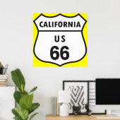Kalifornien US 66 Zeichen Poster (Heimbüro)