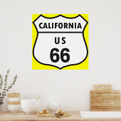 Kalifornien US 66 Zeichen Poster (Küche)