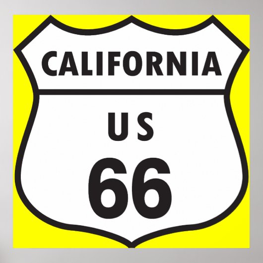 Kalifornien US 66 Zeichen Poster (Vorne)