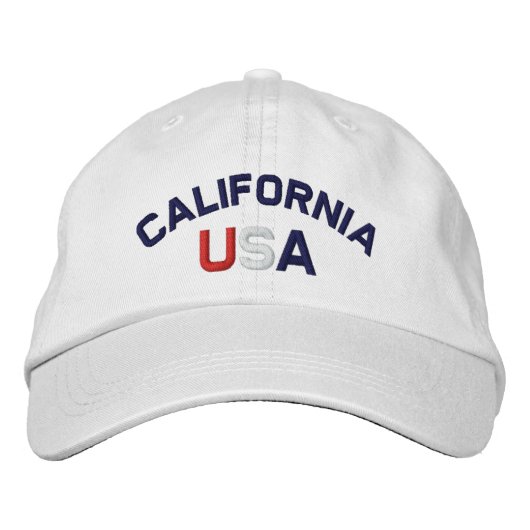 Kalifornien USA bestickt mit White Hat Bestickte Kappe (Vorderseite)