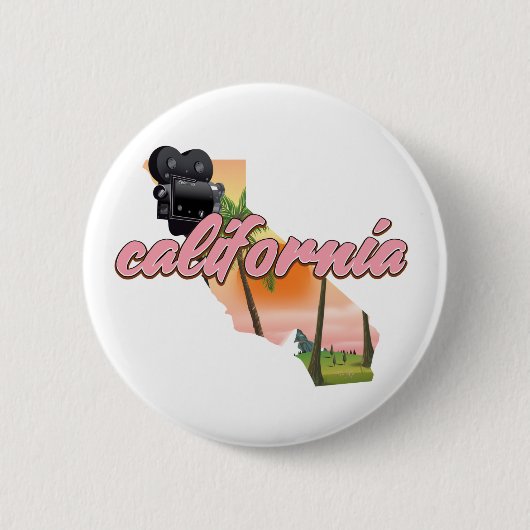 Kalifornien USA Kartenposter Button (Vorderseite)