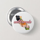 Kalifornien USA Kartenposter Button (Vorne & Hinten)