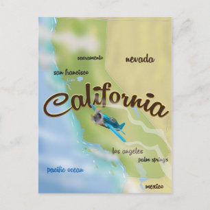 Kalifornien USA Vintage Karte und Reiseplakat