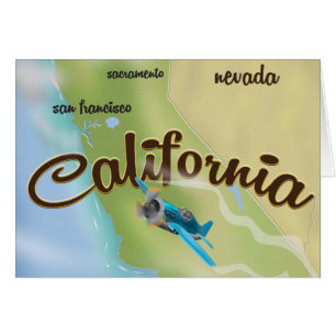 Kalifornien USA Vintage Karte und Reiseplakat