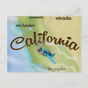 Kalifornien USA Vintage-Karte und Reiseposter Postkarte