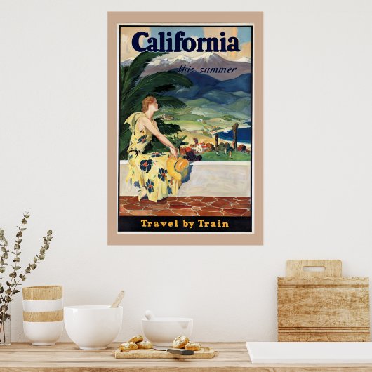 Kalifornien, USA, Vintage Travel Poster (Küche)