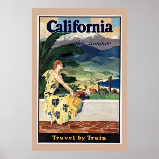 Kalifornien, USA, Vintage Travel Poster (Vorne)