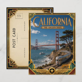Kalifornien Vintage Art Deco Golden Age Postkarte