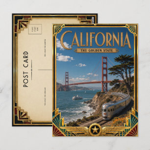 Kalifornien Vintage Art Deco Golden Age Postkarte