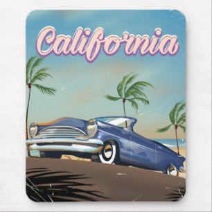 Kalifornien Vintage Auto Retro-Reiseposter Mousepad