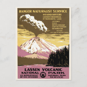 Kalifornien Vintage Lassen Volcanic National Park Postkarte