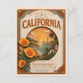 Kalifornien Vintage Paper Cut American Arcana Postkarte