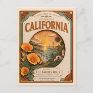 Kalifornien Vintage Paper Cut American Arcana Postkarte