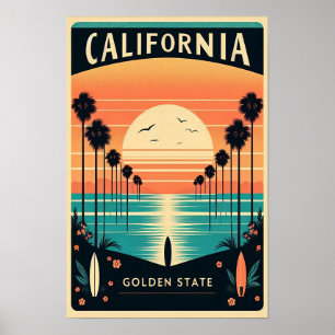 Kalifornien Vintage-Reiseposter Poster