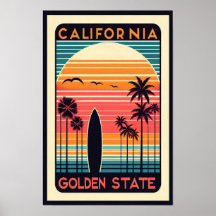 Kalifornien Vintage-Reiseposter Poster