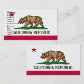 KALIFORNIEN-Visitenkarten Visitenkarte (Vorne/Hinten)