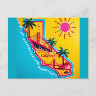 Kalifornien Wahrzeichen Karte Illustration–Reise