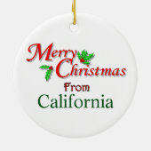 Kalifornien-Weihnachtsbaum-Verzierung Keramik Ornament (Hinten)
