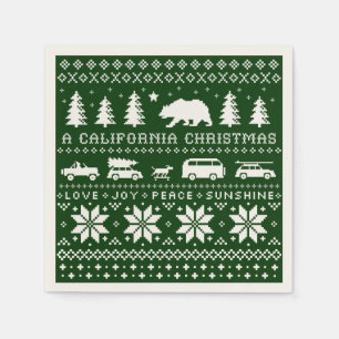 Kalifornien Weihnachtsfeiertag Niedliche Weihnacht Serviette
