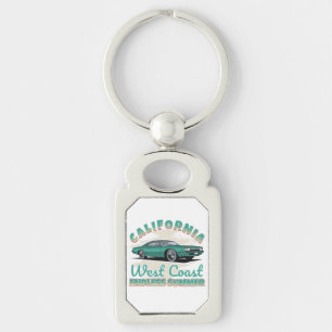 Kalifornien Westküste Vintage Auto Metall Schlüsselanhänger