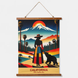 Kalifornien: Wo Sonnenschein lebt Wandteppich Mit Holzrahmen