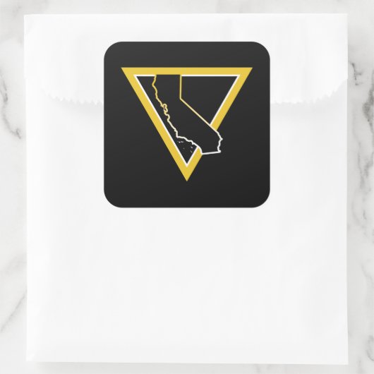 Kaliforniendreieck Quadratischer Aufkleber (Tasche)