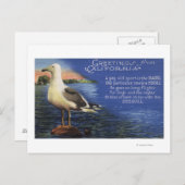 KalifornienGrüße von Seagull Gedicht Postkarte (Vorne/Hinten)