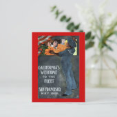Kaliforniens Willkommen in der Flotte Postkarte (Stehend Vorderseite)