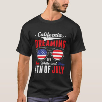 Kalifornienträumen von einem Rot-Weiß-Blauen 4. T-Shirt
