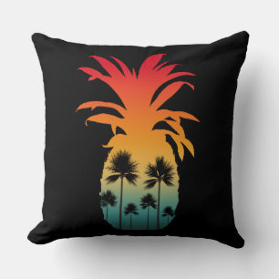 KALIFORNIER ANANAS SONNENUNTERGANG PALMEN KISSEN