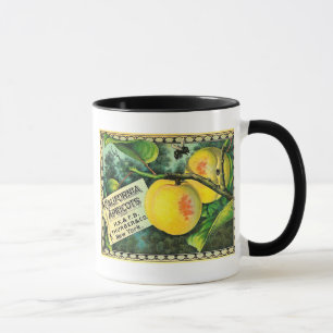 Kalifornische Aprikosen - Vintage-Kistenetikett Tasse