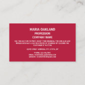 kalifornische Flagge, Flagge Kaliforniens Visitenkarte (Rückseite)