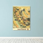 Kalifornische Karte Leinwanddruck (Insitu (Holzboden))