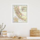 Kalifornische Karte von 1911 Poster (Küche)