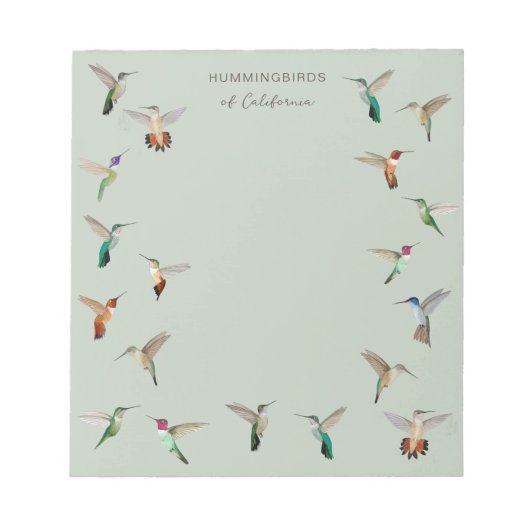 Kalifornische Kolibris Notizblock (Vorderseite)