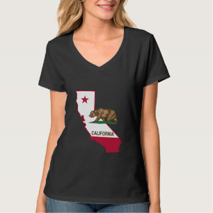 Kalifornische Kontur und Flagge T-Shirt